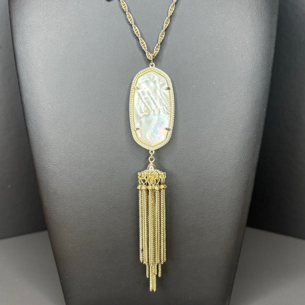 Kendra Scott Mother of Pearl Long Dainty Necklace 30"